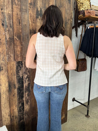 Rowan Top - Beige Plaid