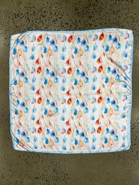 Western Wild Rag - Watercolour Tulips (Blue)