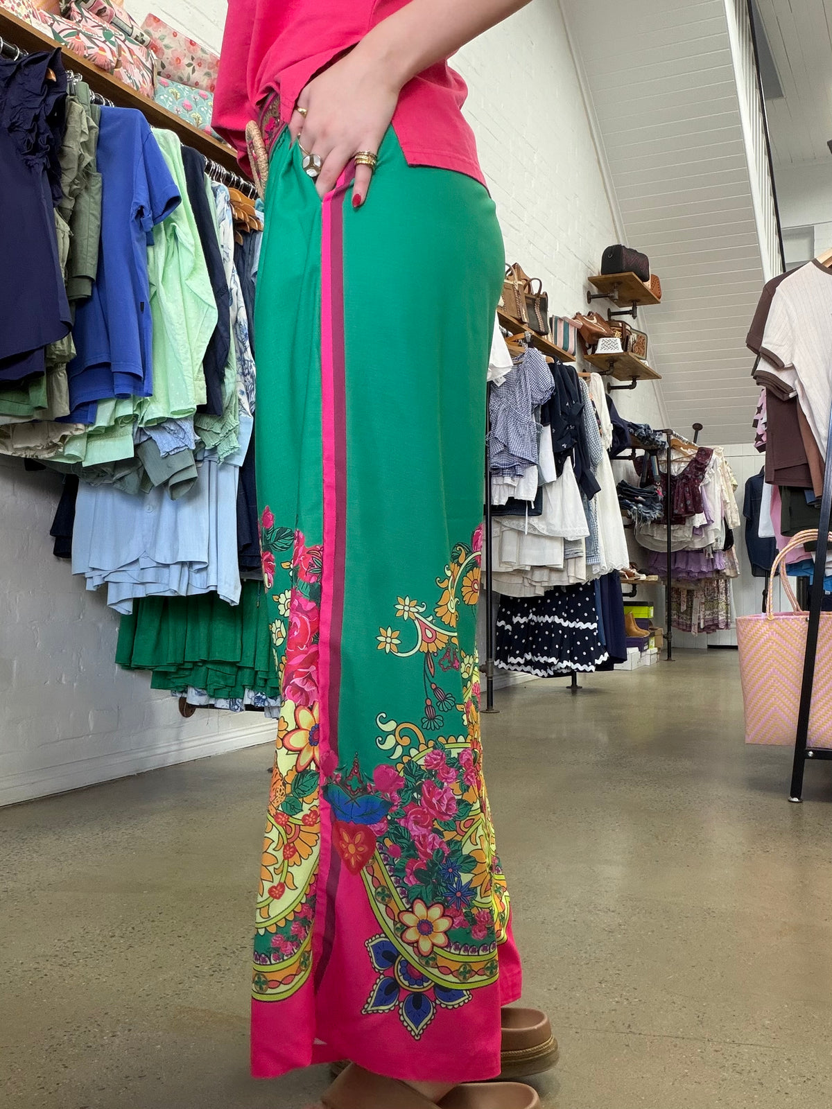 Donnie Pants - Green & Pink