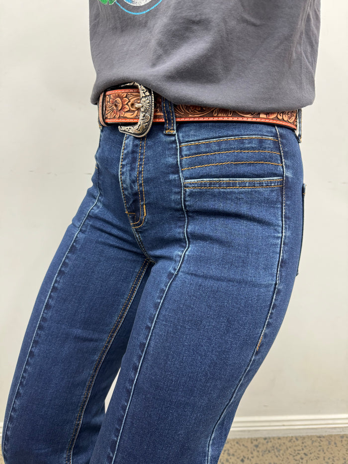 Rock & Roll Cowgirl Jeans - BW6HD07214 - Front Seam Relaxed High Rise Flare