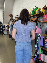 Rylie Top - Blue & White Gingham