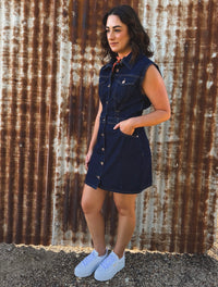 Kennedy Mini Dress - Organic Blue