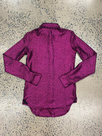 Cowgirl Tuff Pullover Arena Shirt - Magenta Shimmer