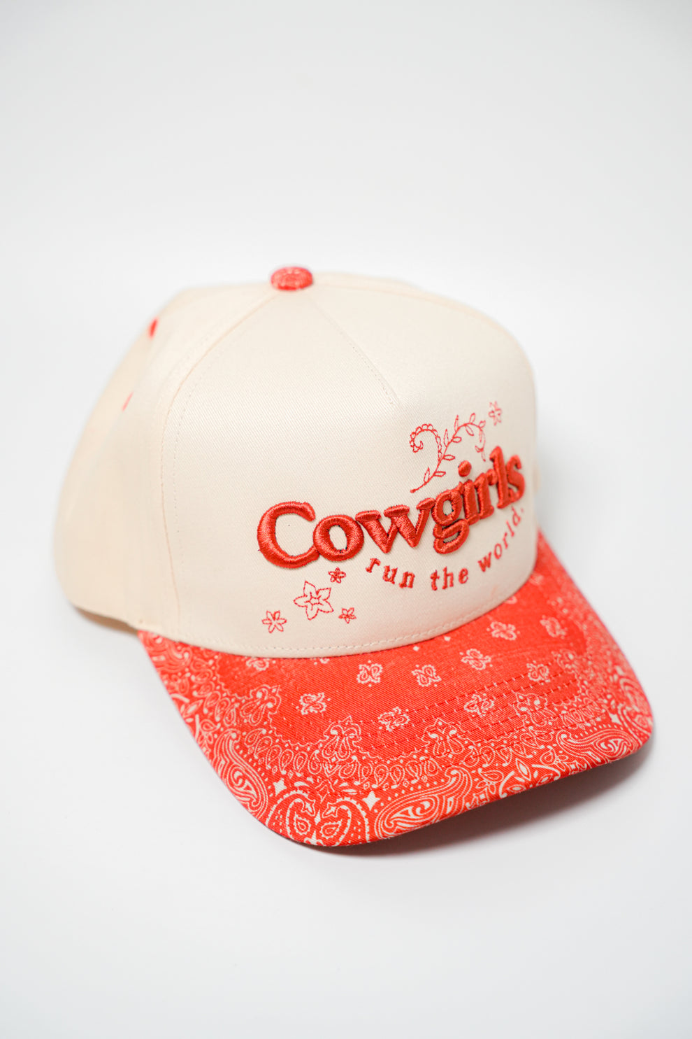 Cowgirls Run The World - Orange Bandana Print