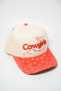Cowgirls Run The World - Orange Bandana Print