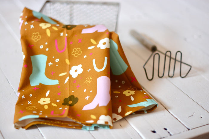 Kitchen Tea Towel - Floral Boots