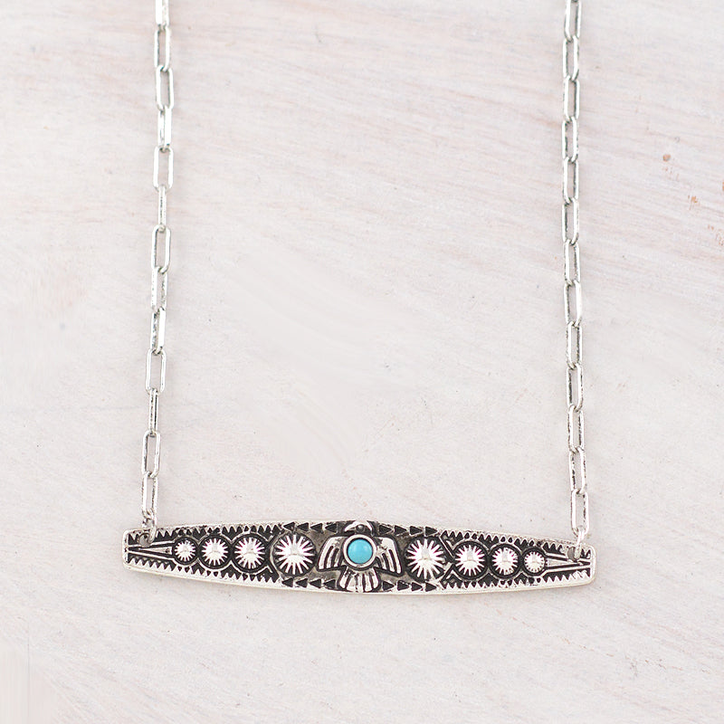 Western Necklace - Thunderbird Bar Pendant