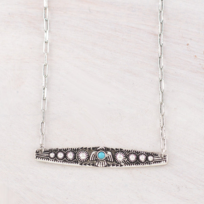 Western Necklace - Thunderbird Bar Pendant