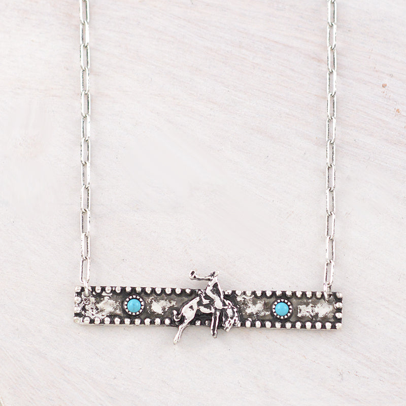 Western Necklace - Cowboy Bar Pendant