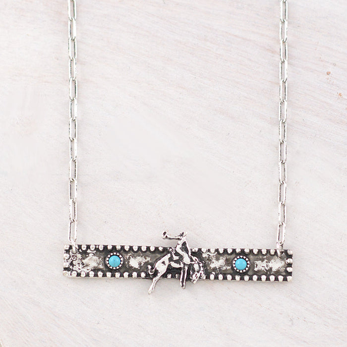 Western Necklace - Cowboy Bar Pendant