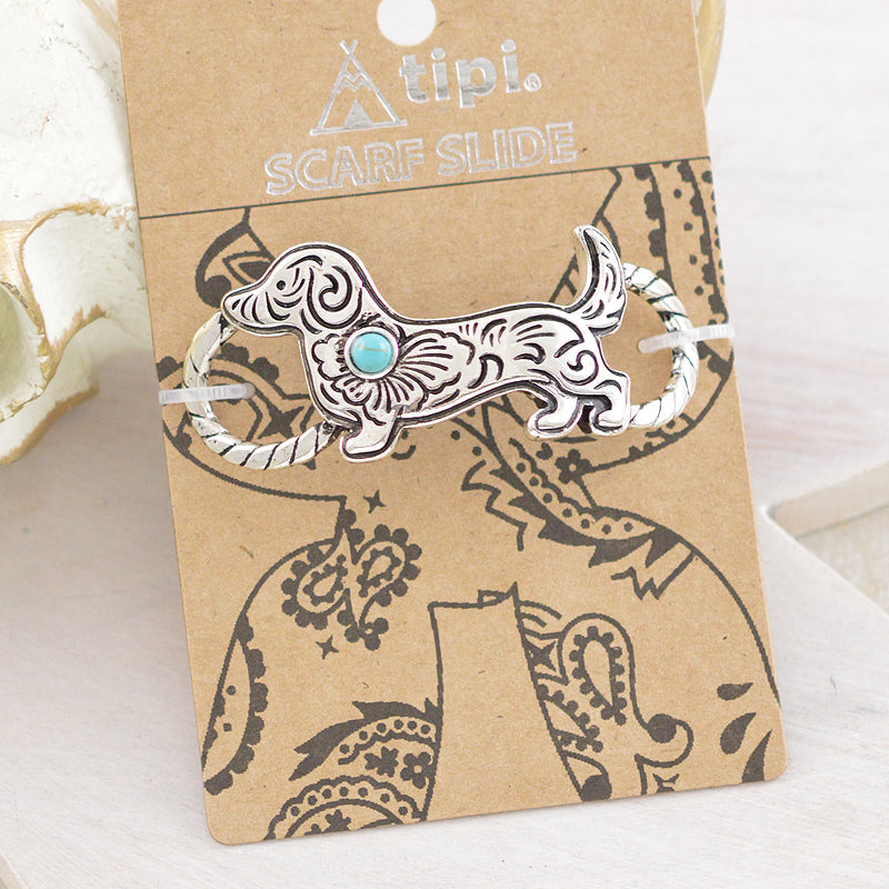 Wild Rag Slide - Western Tooled Dachshund