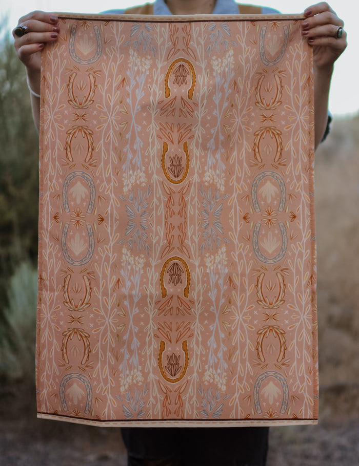 Kitchen Tea Towel - Dusty Rose Rustic