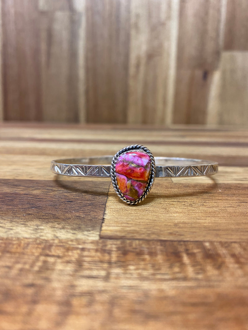 Charlie Cuff - Silver Pink Turquoise