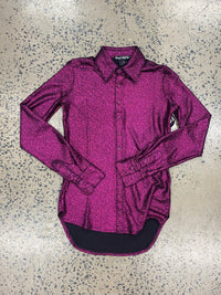 Cowgirl Tuff Pullover Arena Shirt - Magenta Shimmer