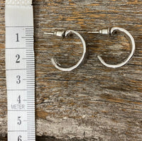 Earrings - Silver Textured Thick Hoop Earrings