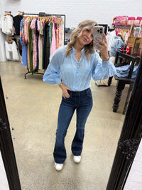 Ledger Top - Baby Blue