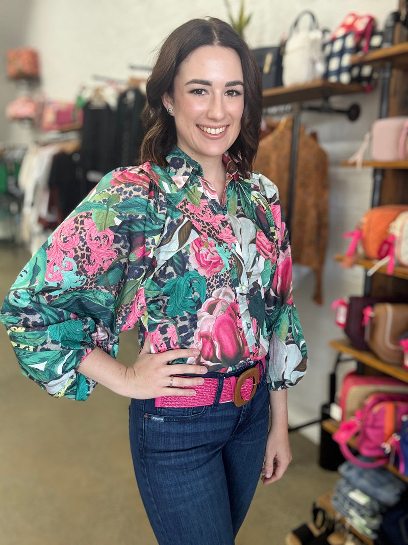 Donatella Top - Pink Leopard