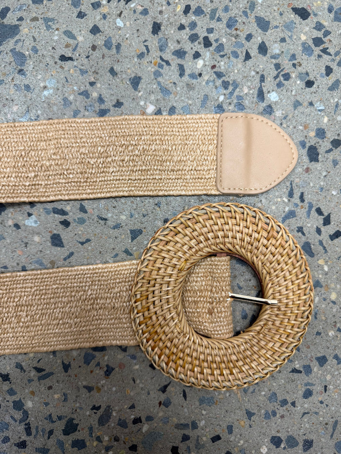 Boutique Belt - Rattan Buckle (Khaki)