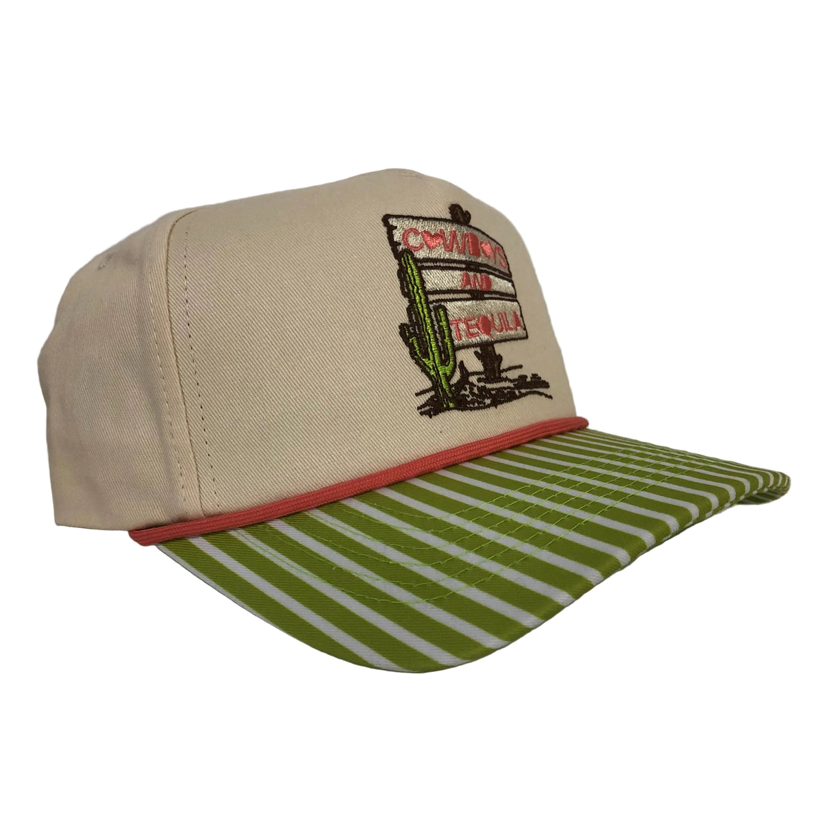 Cowboys and Tequila Cap - Natural Green Stripe