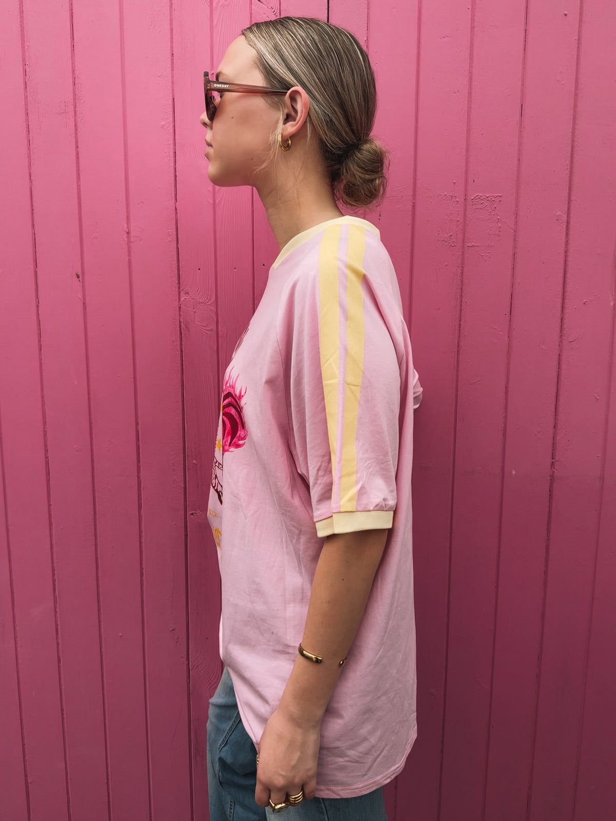 Hellcat Oversized Tee - Pink & Yellow
