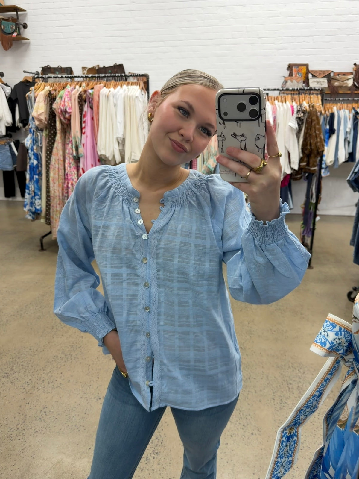 Polly Top - Baby Blue