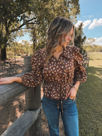 Autumn Bloom Top - Chocolate