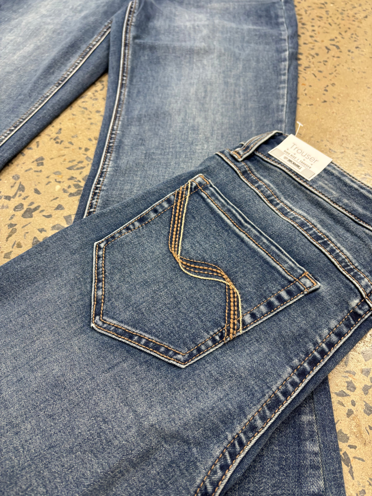 Rock & Roll Cowgirl Jeans - BW5HD09759 - Wave embroidery High Rise Trouser