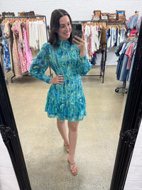Beth Mini Dress - Multi Green