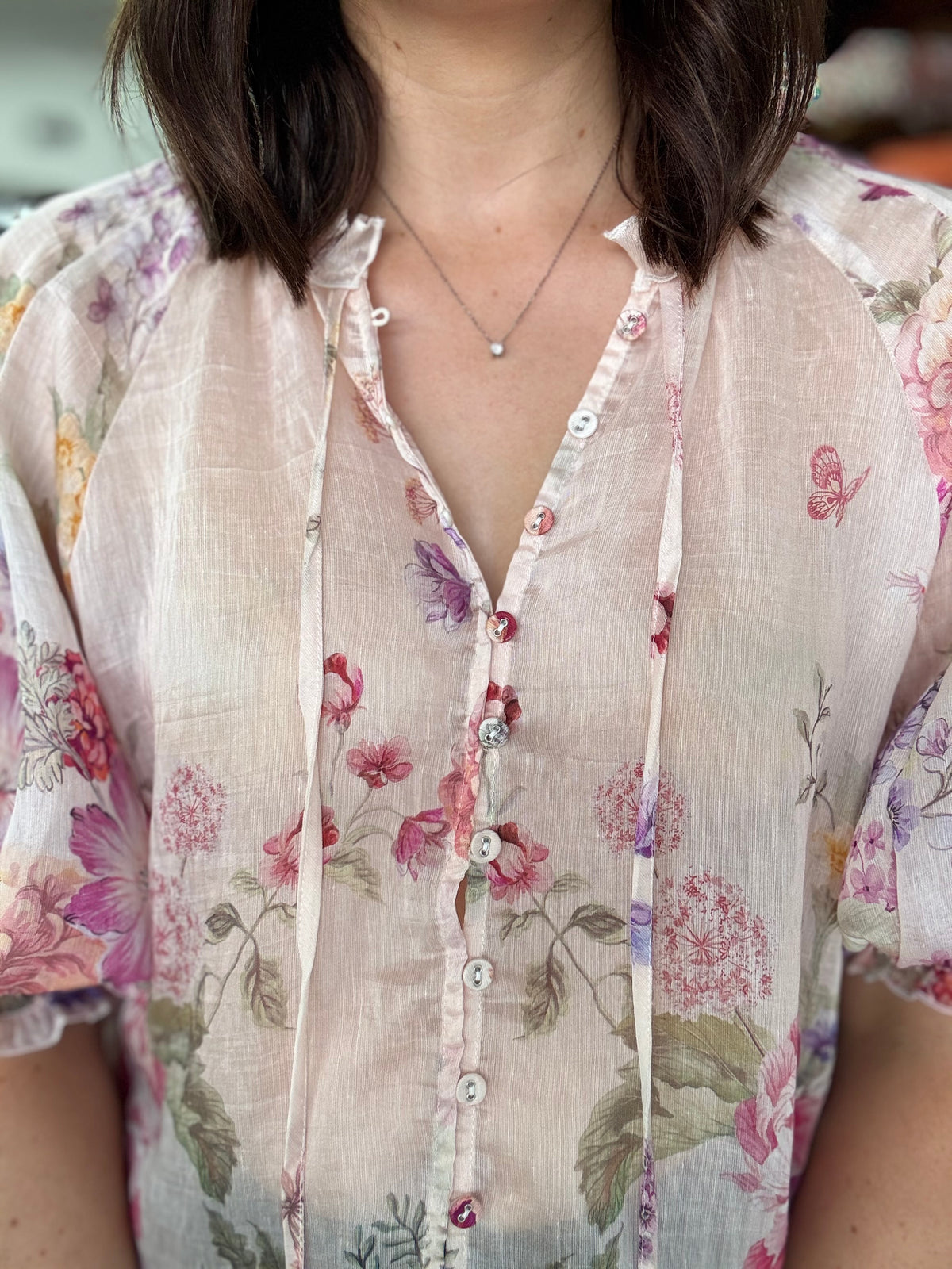 Sloane Top - Pink Floral