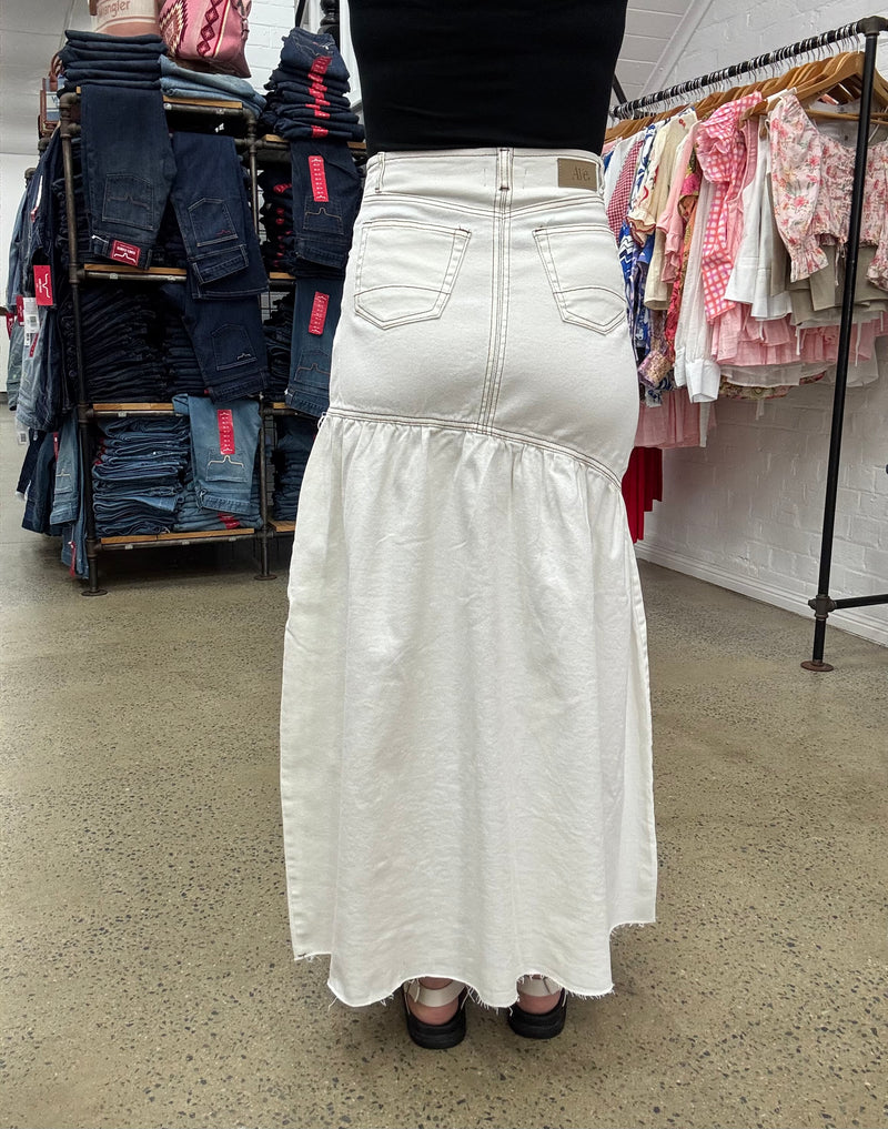 Robyn - White Denim Skirt
