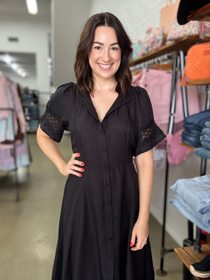 Ella Midi Dress - Black