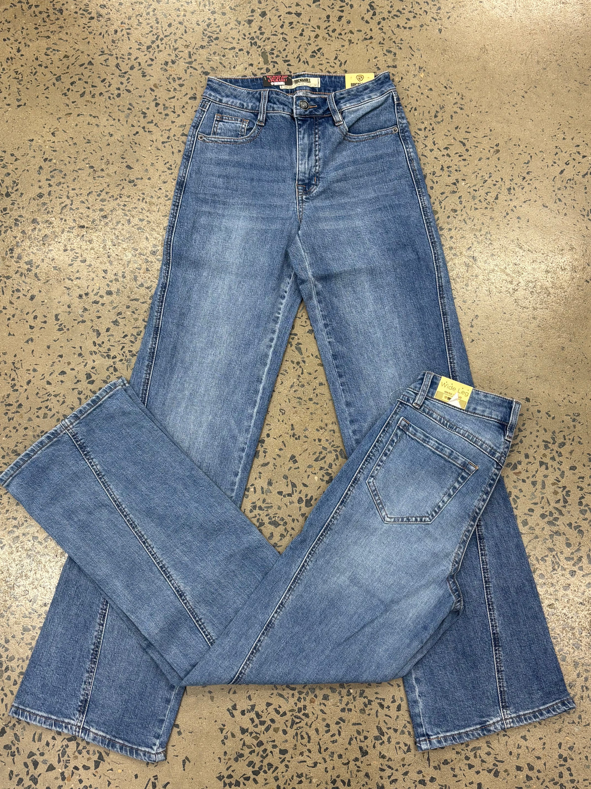 Rock & Roll Cowgirl Jeans - BW6HD09775 - Side Panel Seamed High Rise Wide Leg