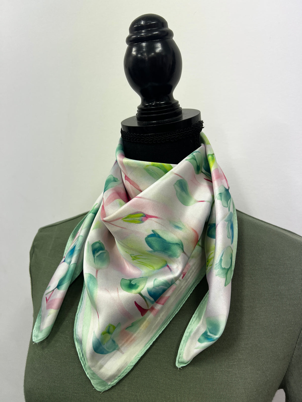 Western Wild Rag - Watercolour Tulips (Green)