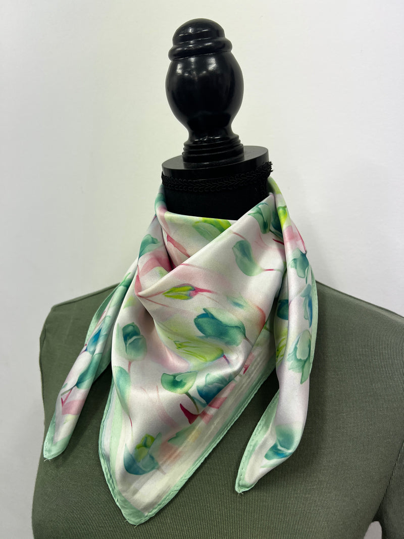 Western Wild Rag - Watercolour Tulips (Green)