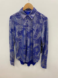 Cowgirl Tuff Pullover Arena Shirt - Royal Blue & Silver