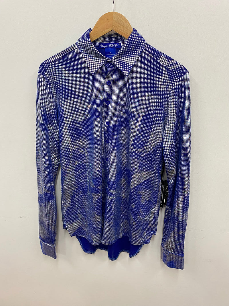 Cowgirl Tuff Pullover Arena Shirt - Royal Blue & Silver