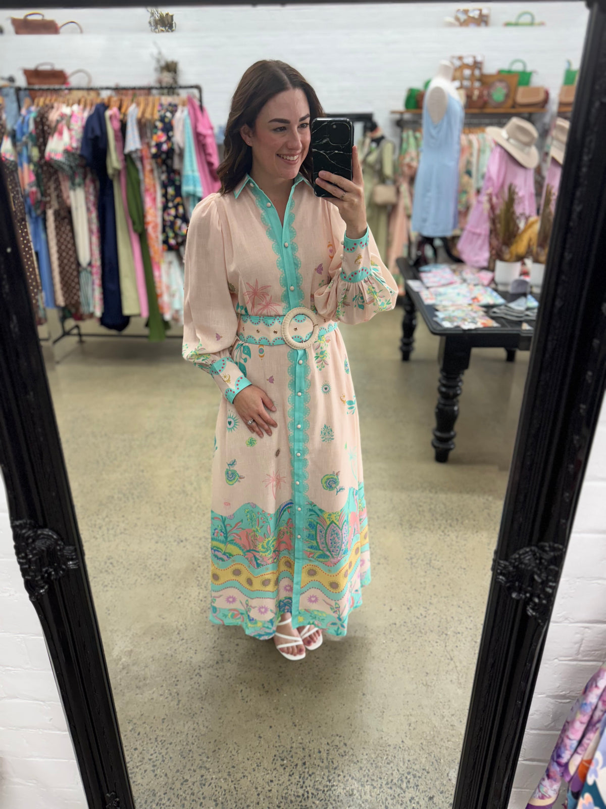 Sky Maxi Dress - Pastel Pink & Aqua