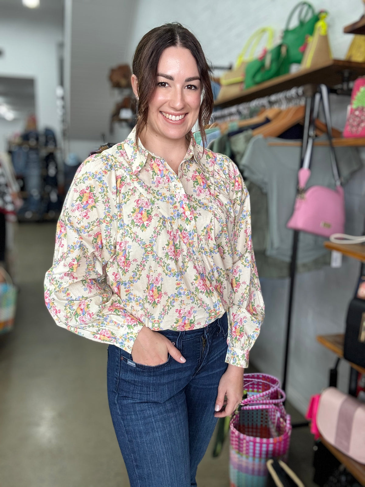 Ruby Top - Yellow Floral