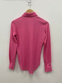 Cowgirl Tuff Pullover Arena Shirt - Pink With Silver Crystals