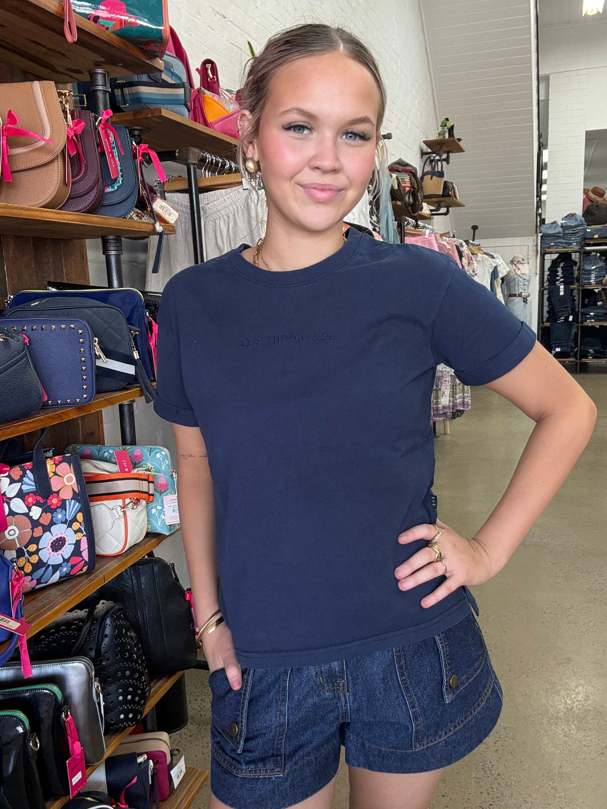 AAE Washed Tee - Navy