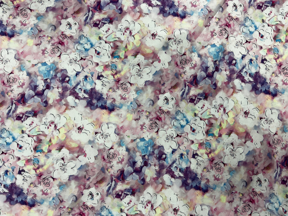 Western Wild Rag - Watercolour Flowers (Purple)