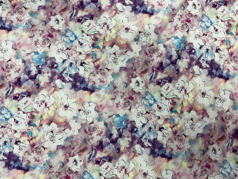 Western Wild Rag - Watercolour Flowers (Purple)