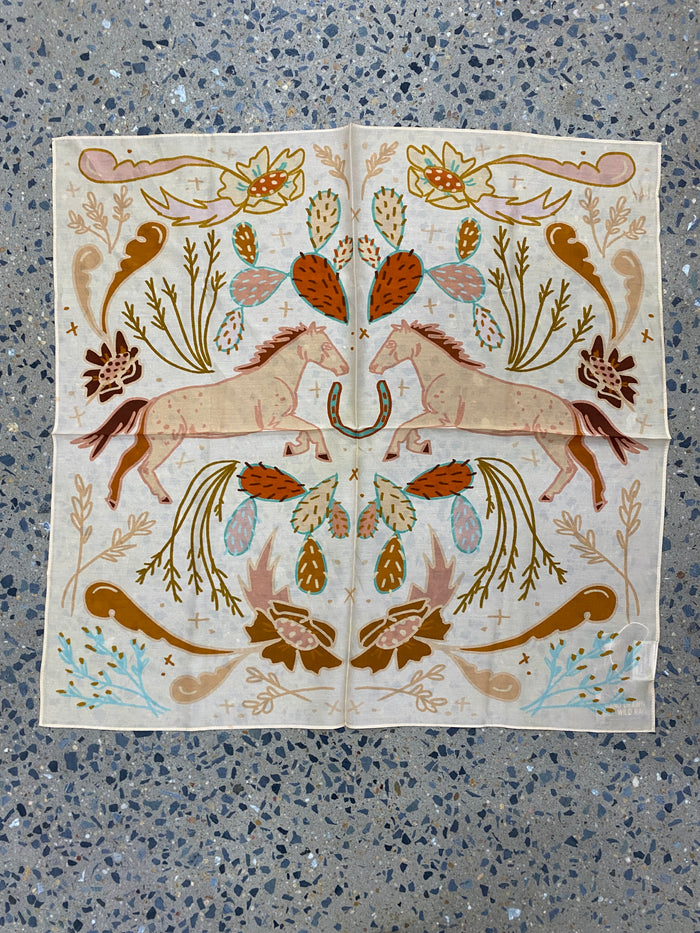 Western Wild Rag - Wild Horses Peach