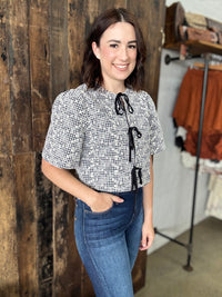 Charlotte Top - Black & White Gingham