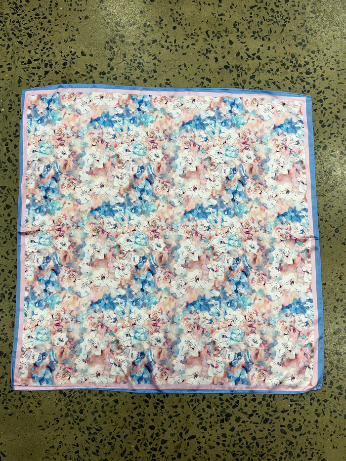 Western Wild Rag - Watercolour Flowers (Blue)