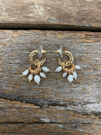 Earrings - Pearl Drop Hoop Earrings