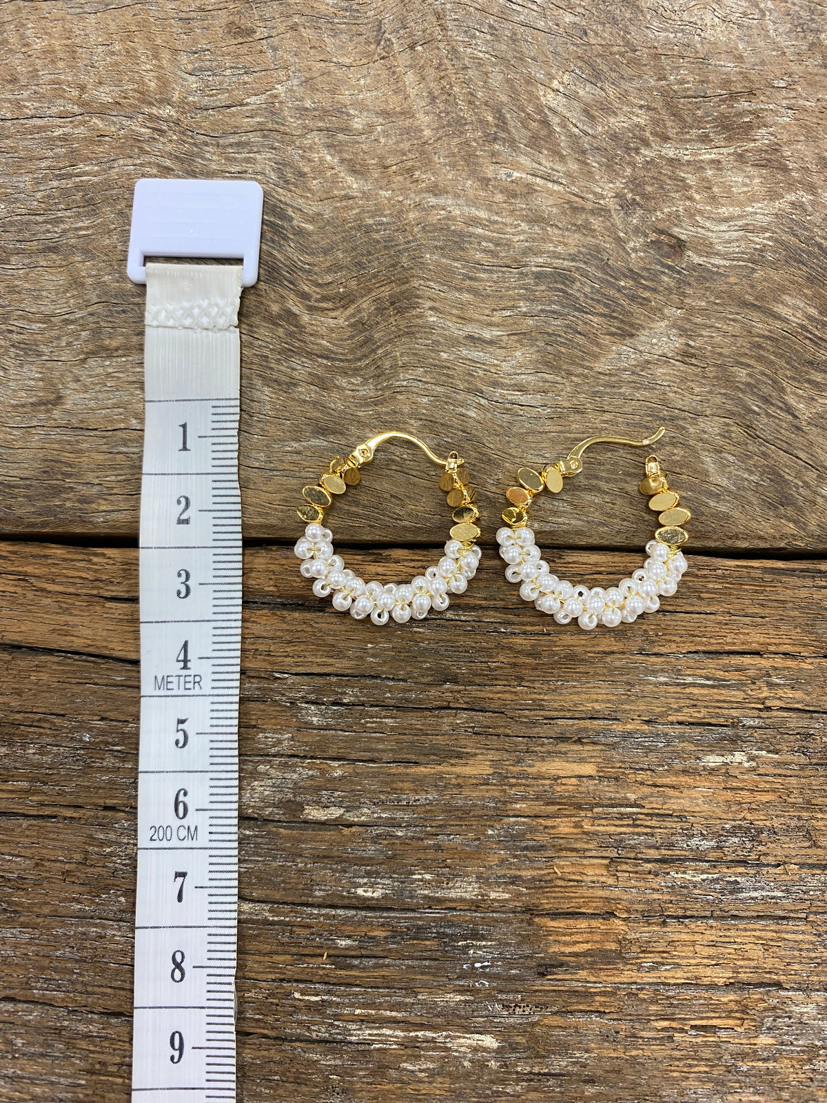 Earrings - Pearl Beaded Hoop Earrings