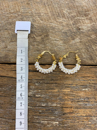Earrings - Pearl Beaded Hoop Earrings