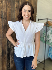 Andie Top - White Frill