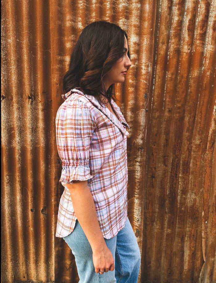 LJC Rosie Top - Static Plaid